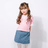 【綿100％/吸水速乾】レースフリルフレンチハートプリントクロップドTシャツ