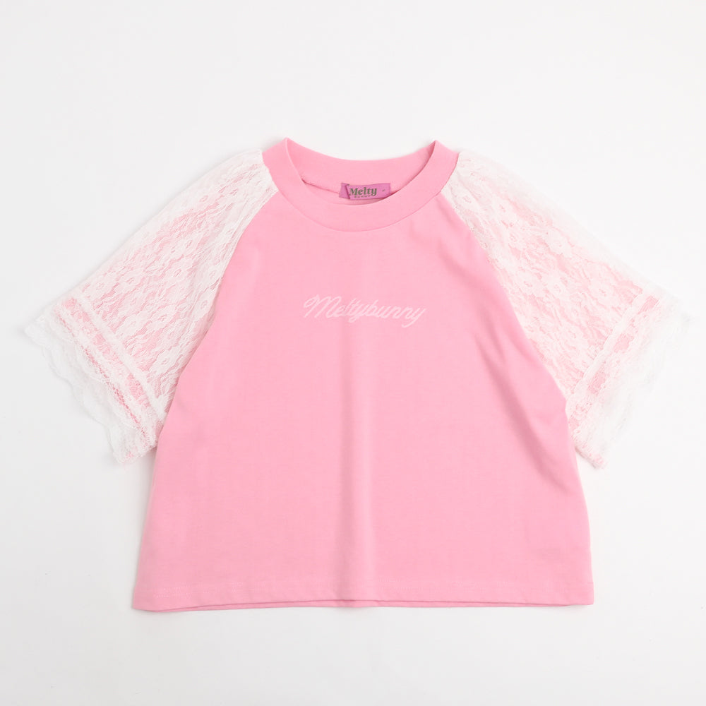 【MELTY BUNNY/メルティバニー】レースドッキングショルダーTシャツ