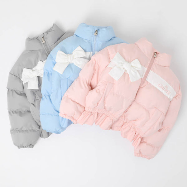 【CHIPIE】"軽ポカ"ビッグリボンショート中綿ジャケット