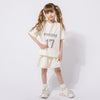 【2点セット】ナンバーロゴプリントTシャツ＋プリーツスカート