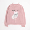 【CHIPIE/シピ】ふわふわシャギーキャットデザインニット