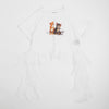 【2点セット】レースフリルドッキングキャットプリントTシャツ＋デニムショートパンツ