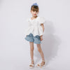 デニムフリルショートパンツ