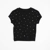 ラインストーンデザインリブミニTシャツ