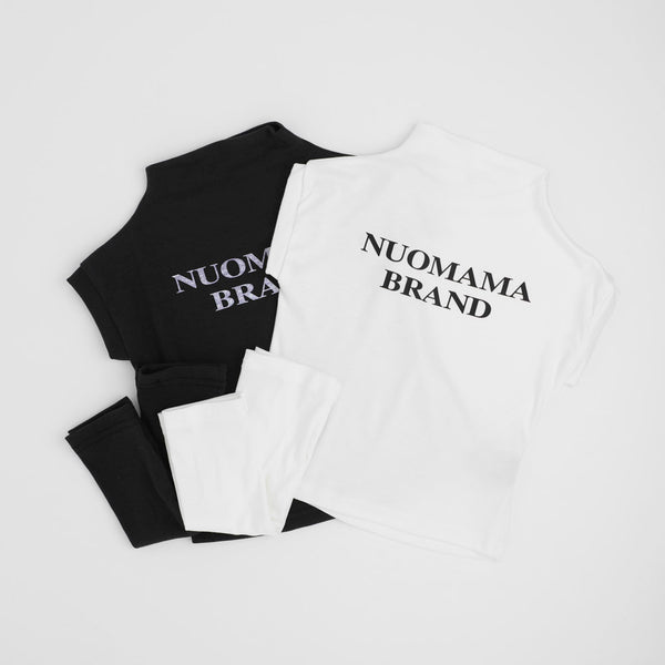 【2点セット】アームカバー付きロゴプリントミニTシャツ