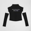 【2点セット】アームカバー付きロゴプリントミニTシャツ
