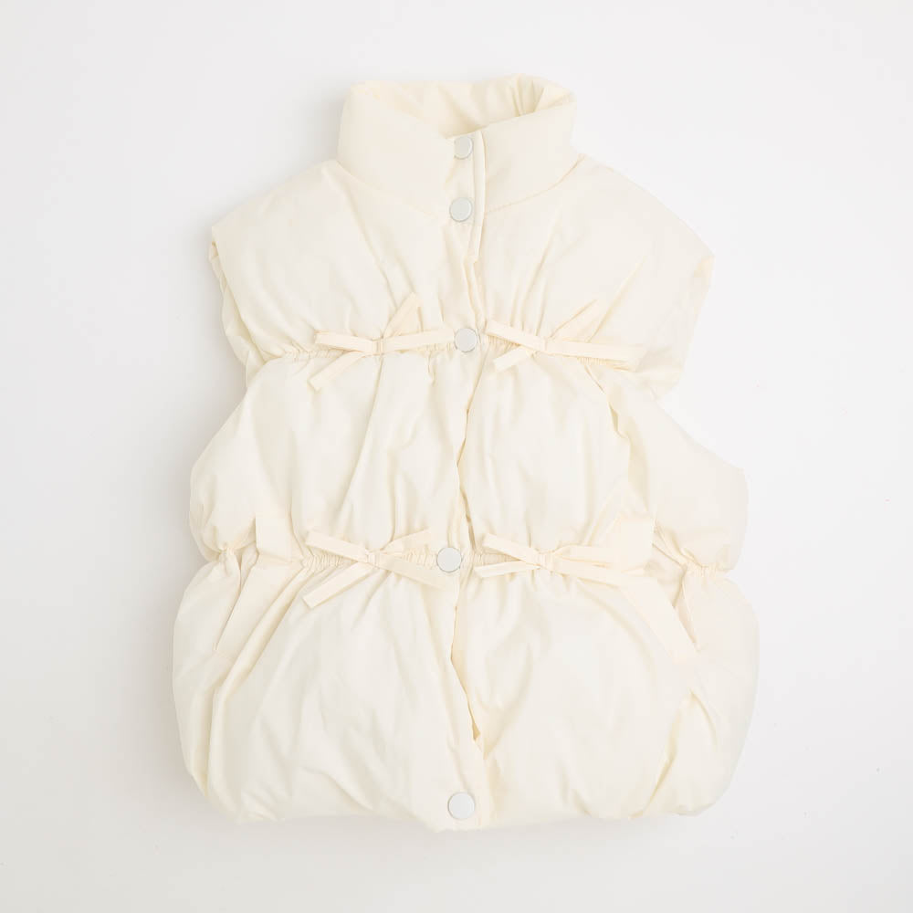 フロントリボンデザイン中綿ベスト