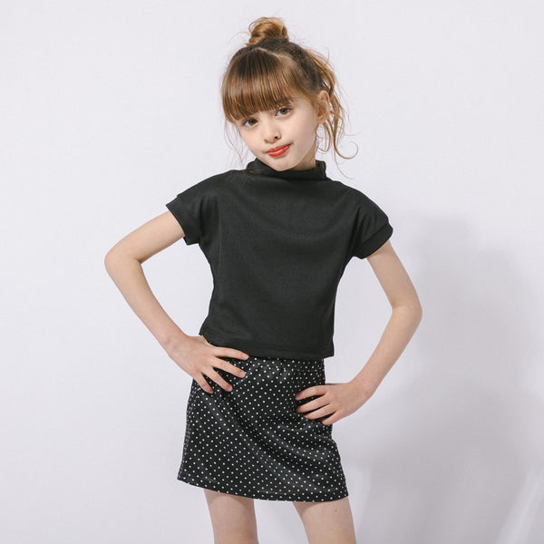 【2点セット】フレンチスリーブトップス＋ミニドットスカート