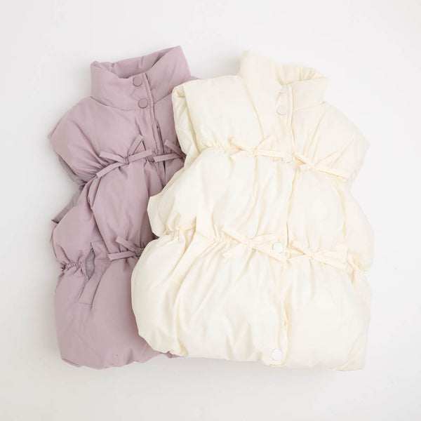 フロントリボンデザイン中綿ベスト