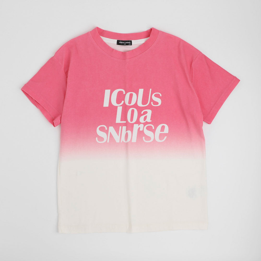 ロゴプリントグラデーションオーバーサイズTシャツ