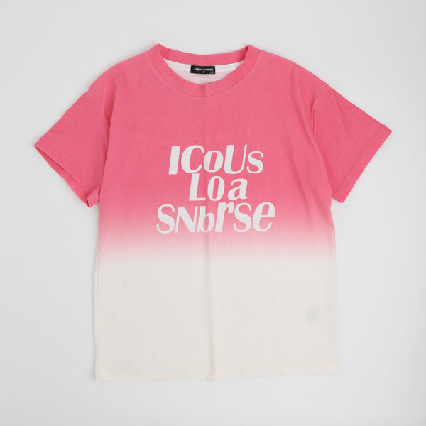 ロゴプリントグラデーションオーバーサイズTシャツ