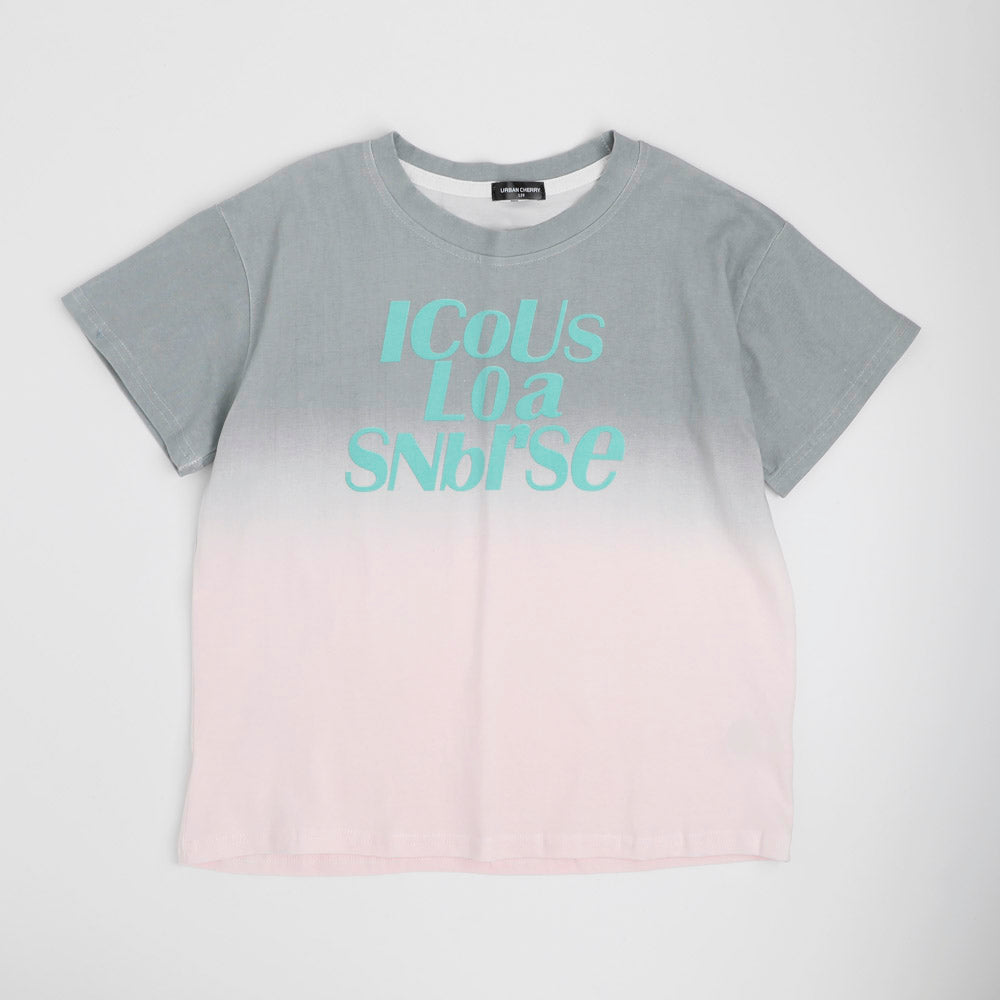 ロゴプリントグラデーションオーバーサイズTシャツ