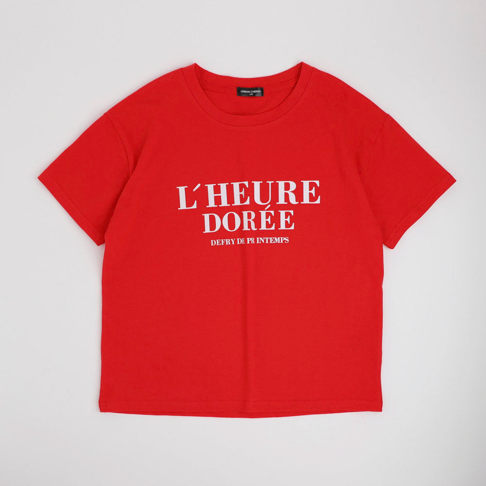 ロゴプリントデザインオーバーサイズTシャツ