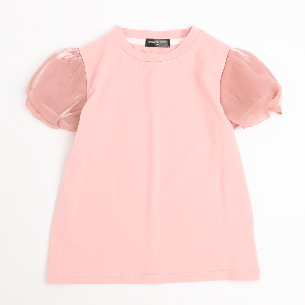 シアーパフスリーブTシャツ