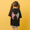 バックウィングプリントオーバーサイズTシャツ