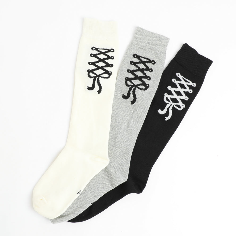 【3足セット】レースアップデザインソックス
