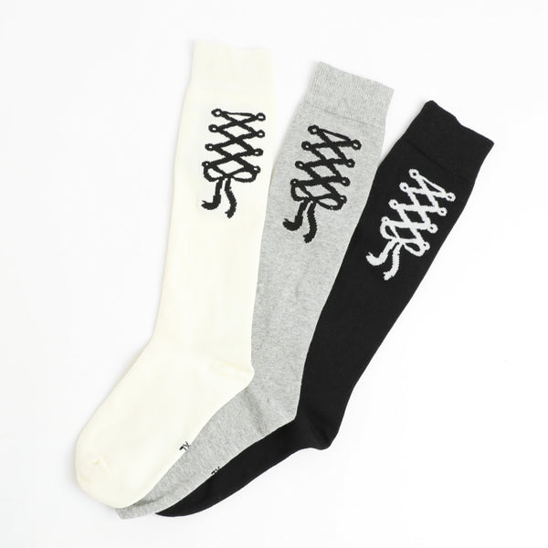 【3足セット】レースアップデザインソックス