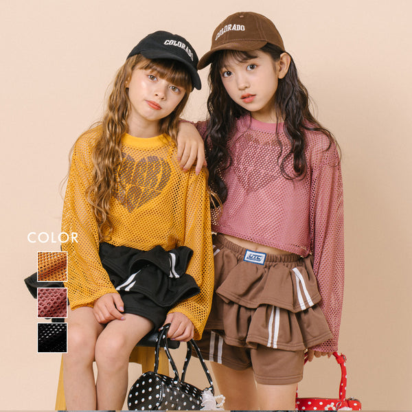 【2点セット】"レイヤードで盛れる"ロゴプリントメッシュクロップドトップス＋キャミソール