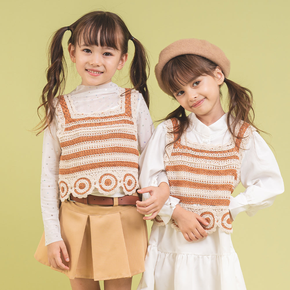 かぎ編み針ボーダーノースリーブビスチェ|子供服・キッズファッション通販 URBAN CHERRY