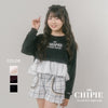 【CHIPIE/シピ】フロントロゴ刺繍ポルカドットバルーンペプラムトレーナー