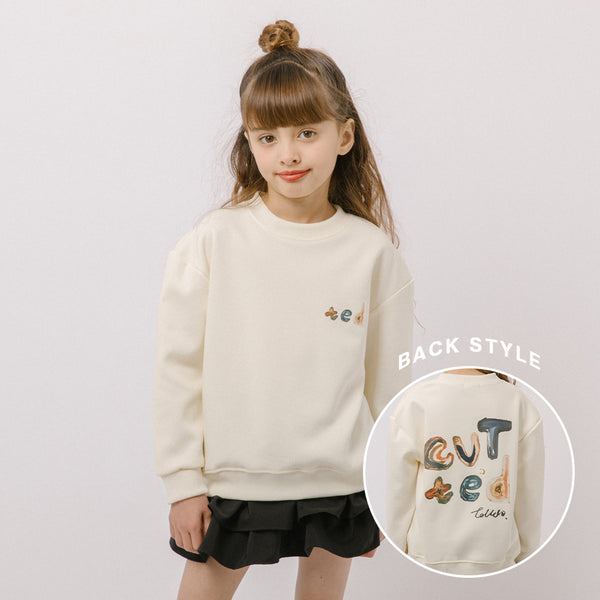 オーバーサイズペイントライクプリントデザイントレーナー