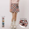 【インナーパンツ付き】ダブルベルトチェックラップスカート