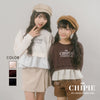 【CHIPIE/シピ】フロントロゴ刺繍ポルカドットバルーンペプラムトレーナー