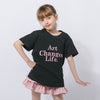 フレンチテキストロゴデザインTシャツ