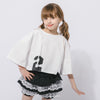 クロップドナンバーロゴデザインTシャツ
