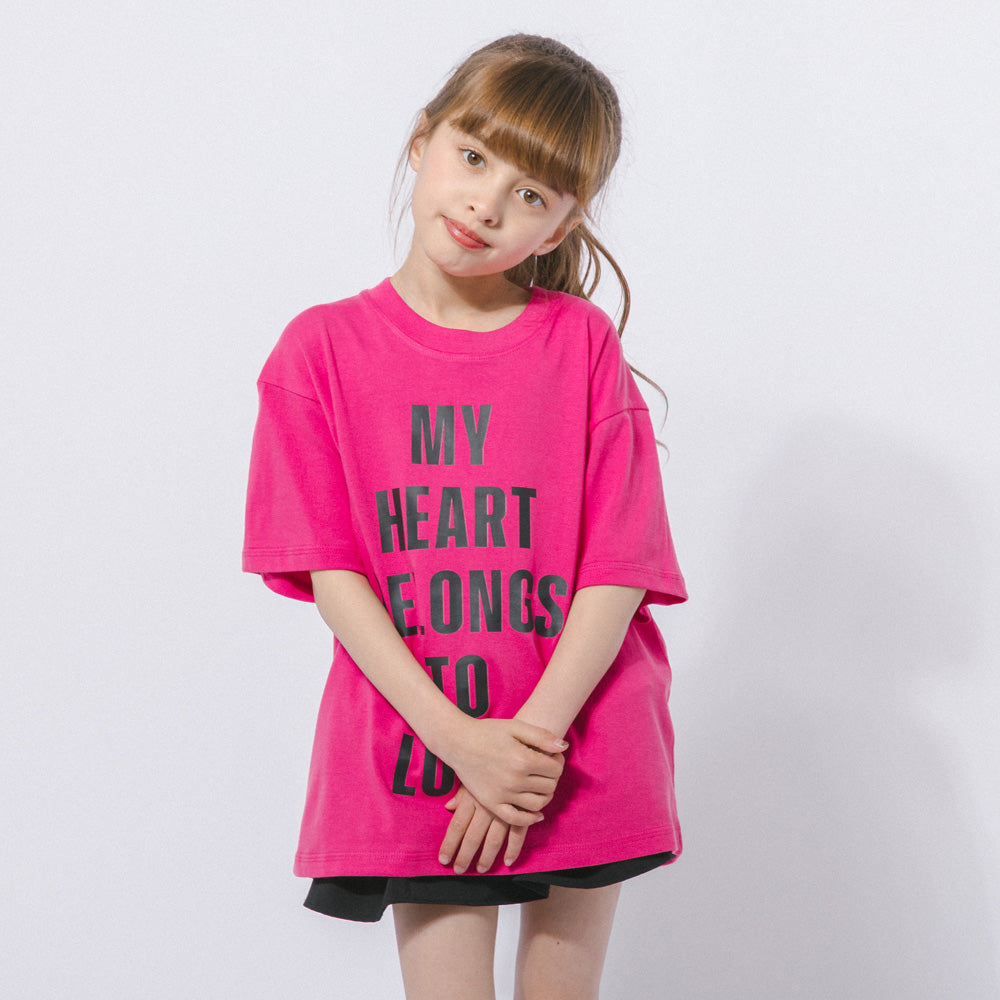ラブテキストデザインオーバーサイズTシャツ|子供服・キッズ