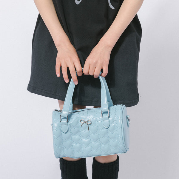 【2way】ハートキルティングミニドラムハンドバッグ