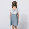 フリルレースドッキングデニムワンピース