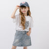 ブロックチェックハートプリントオーバーサイズTシャツ
