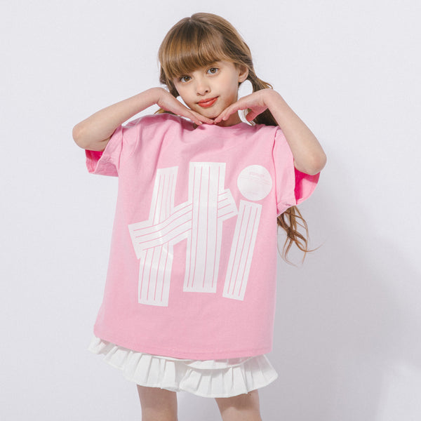 ビッグフロントロゴデザインオーバーサイズTシャツ