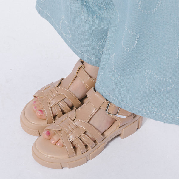 ボリュームソールベルトデザインサンダル