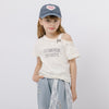 カットショルダーフリルクロップドTシャツ