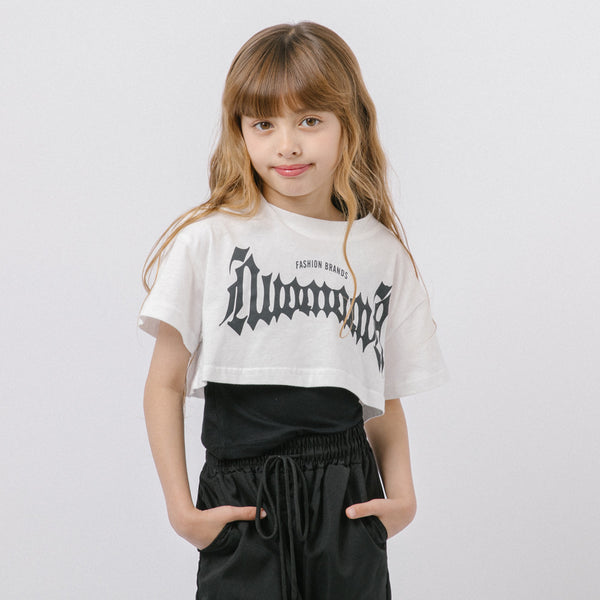 【2点セット】キャミ＋フロントロゴクロップドTシャツ
