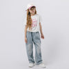 フレンチロゴプリントクロップドTシャツ