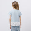 カットワークレースフリルドッキングTシャツ