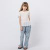 カットワークレースフリルドッキングTシャツ