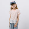 カットワークレースフリルドッキングTシャツ