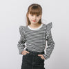 フリルショルダーボーダートップス