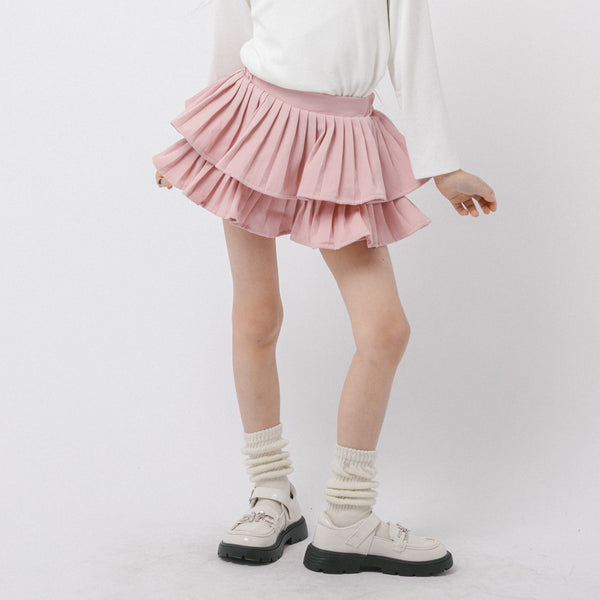 【インナーパンツ付き】プリーツティアードスカート