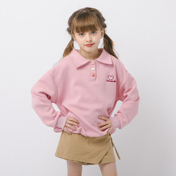 クロップドワンポイントハートデザイントレーナー