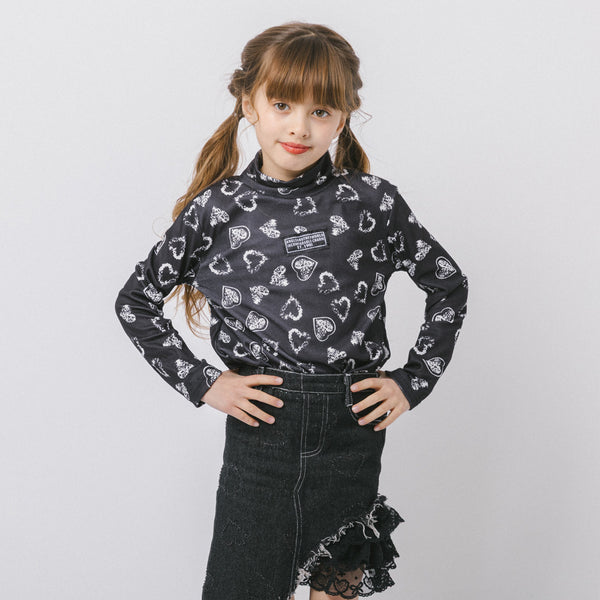 ハート総プリントデザイントップス