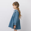 ダブルフリルカラーデザインデニムワンピース