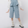 【2点セット】デニムプリーツキャミビスチェ＋ストレートパンツ