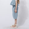 【2点セット】デニムプリーツキャミビスチェ＋ストレートパンツ