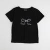 【2点セット】リボンプリントクロップドTシャツ＋フリルドッキングパンツ