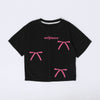 【2点セット】リボンプリントオーバーサイズTシャツ＋カラーストレートパンツ